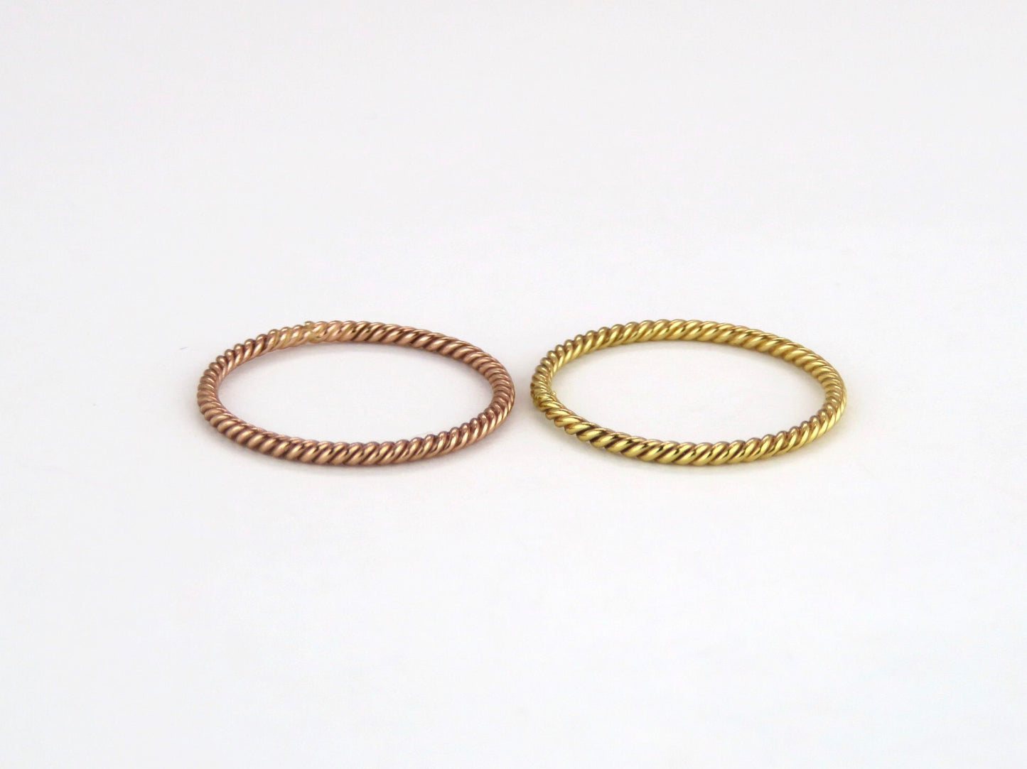 14k Gold Filled 1.1mm Dainty Twist Ring