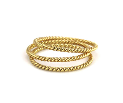 14k Gold Filled 1.1mm Dainty Twist Ring