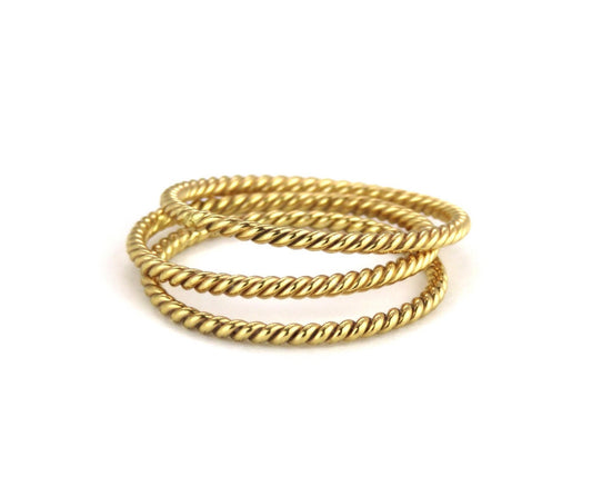 14k Gold Filled 1.1mm Dainty Twist Ring