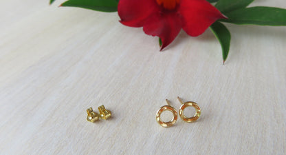 14k Gold Filled Hammered Open Circle Earrings