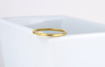 14k Gold Filed 1.2mm Flat Hammered Stacking Ring