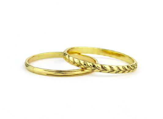 14k Gold Filled Set of Two Stacking Ring