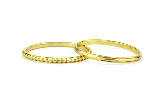 14k Gold Filed Set of 2 Stacking Ring Set