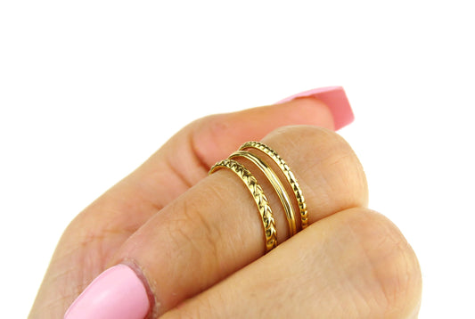 14k Gold Filled Set of 3 Stacking Ring Set