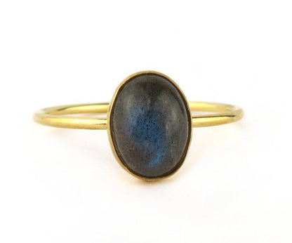 14k Gold Filled 6x8mm Oval Rainbow Labradorite Ring