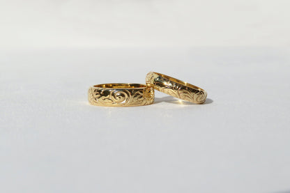 14k Gold Filled 5mm Thick Floral Ring