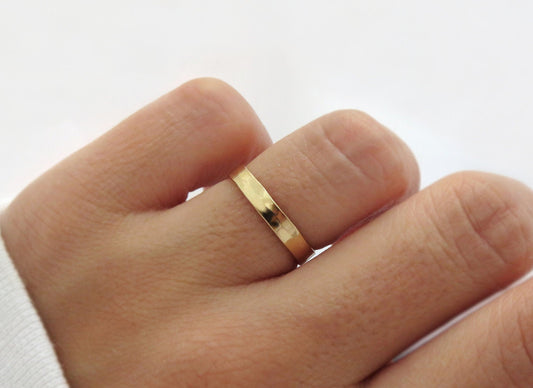 14k Gold Filled Thick Hammered Ring