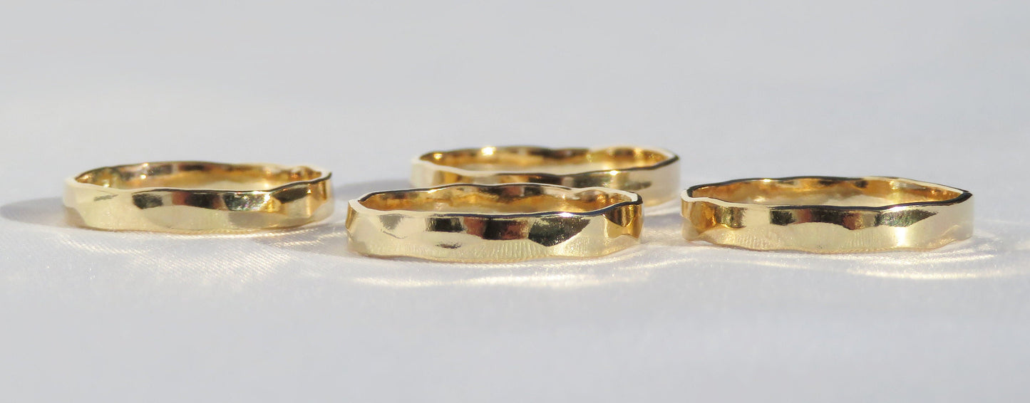 14k Gold Filled Thick Hammered Ring