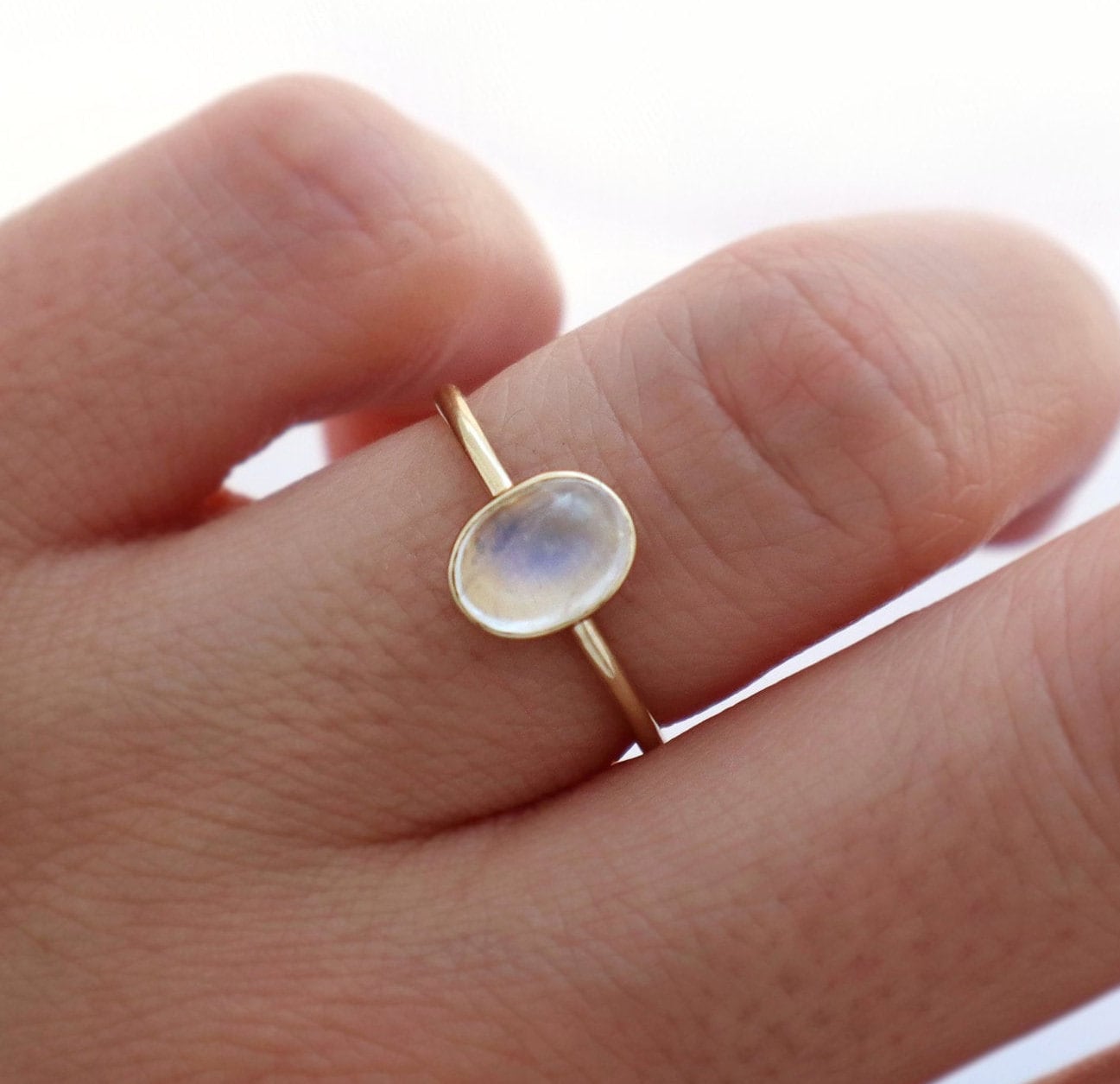 Solid gold moonstone ring hotsell