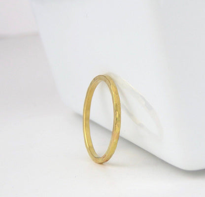 14K Gold Filled 1.3mm Hammered Stacking Ring