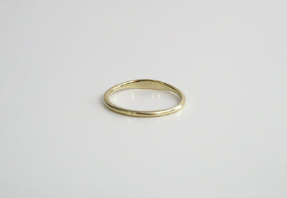 14k Gold 1.4mm Hammered Signet Ring