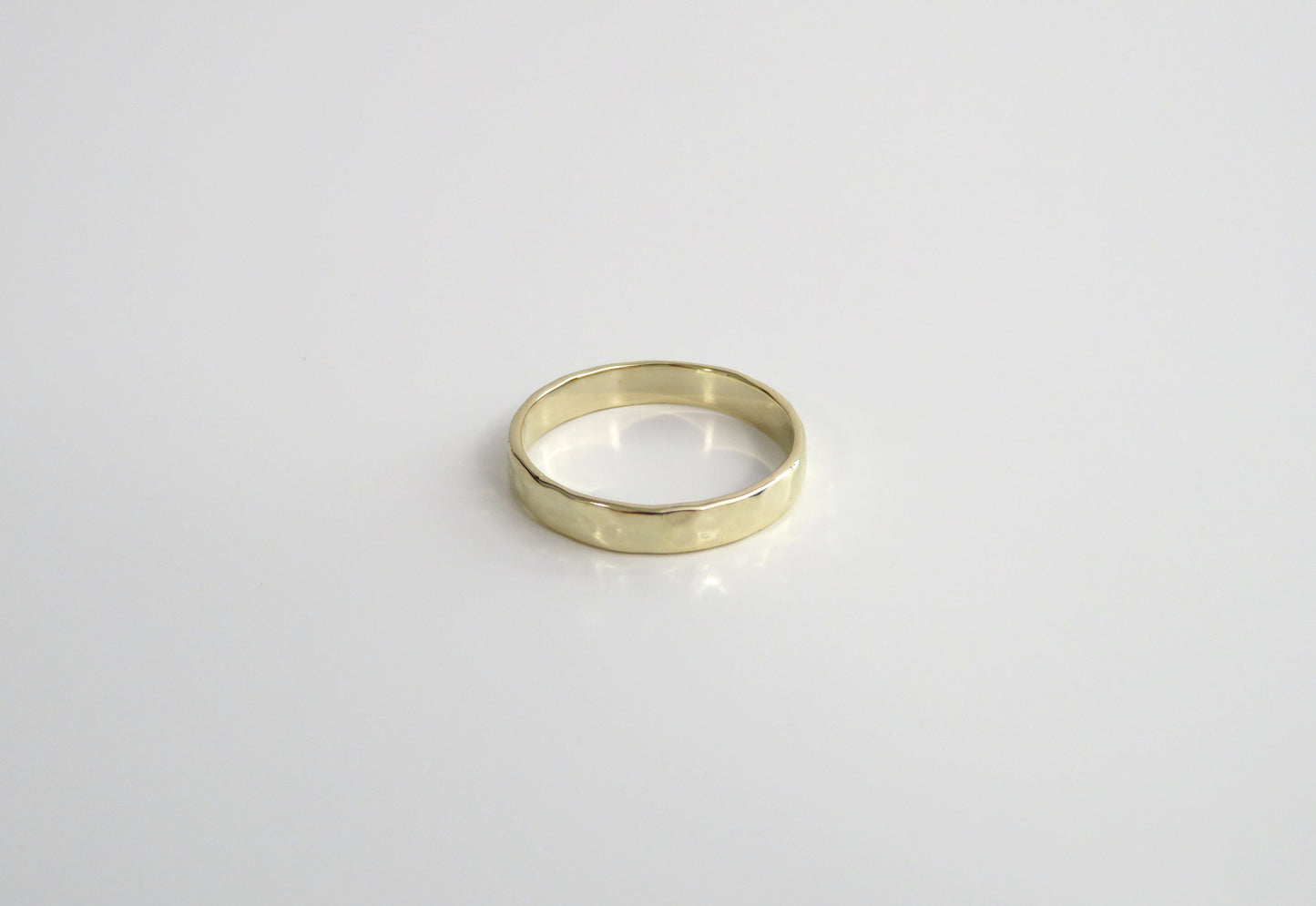 14k Yellow Gold 3.2mm Hammered Ring