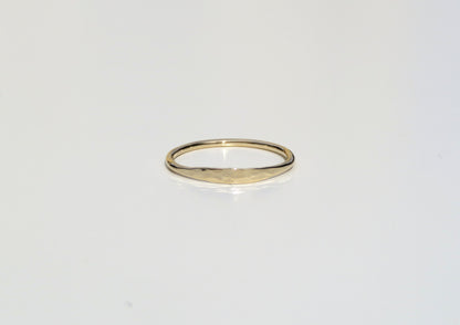 14k Gold 1.2mm Minimal Hammered Stack Ring