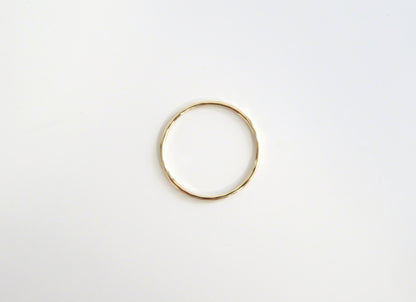 14k Gold 1mm Hammered Thin Stack Gold Ring