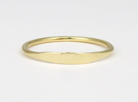 14k Gold 1.2mm Minimal Hammered Stack Ring