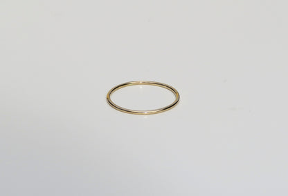 14k Gold 1mm Thin Plain Stack Ring