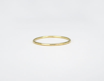 14k Gold 1mm Hammered Thin Stack Gold Ring