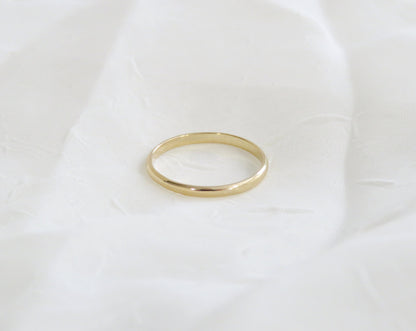 14k Gold 2mm Half Round Stack Ring