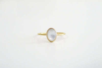 14k Gold Filled 6x8mm Oval Mother of Pearl Ring