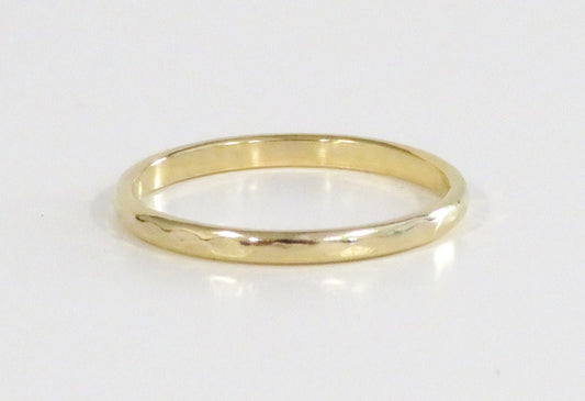 14k Gold Filled 2mm Half Hammered Ring