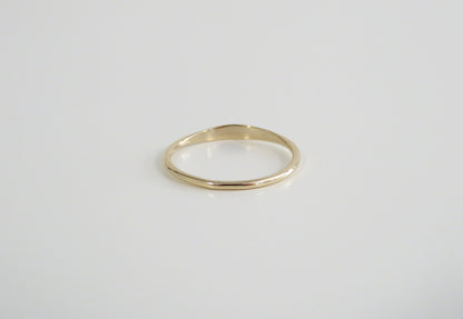 14k Gold 1.2mm Smooth Dainty Stack Ring