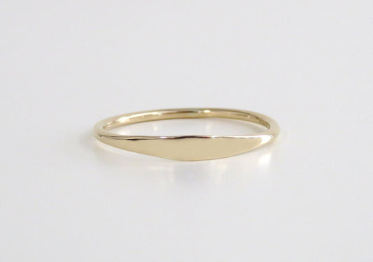 14k Gold 1.2mm Smooth Dainty Stack Ring