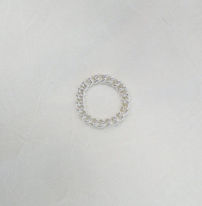 .925 Sterling Silver 4mm Curb Chain Ring