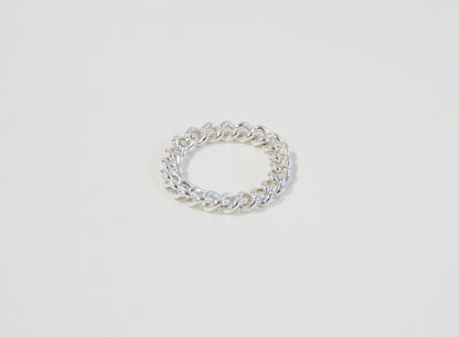 .925 Sterling Silver 4mm Curb Chain Ring