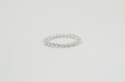 .925 Sterling Silver 3mm Curb Chain Ring