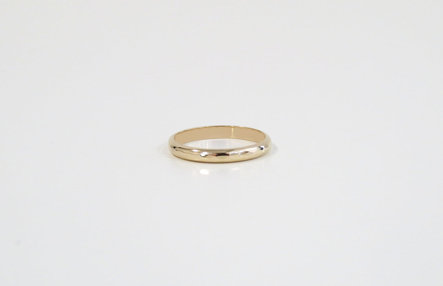 14k Gold 2.6mm Half Round Hammered Ring