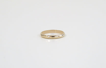 14k Gold 2.6mm Half Round Hammered Ring