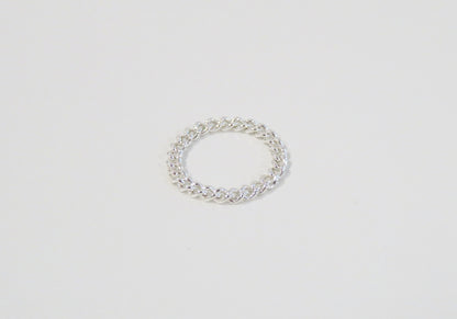 .925 Sterling Silver 3mm Curb Chain Ring