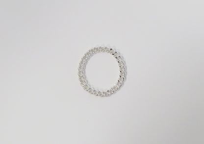 .925 Sterling Silver 3mm Curb Chain Ring
