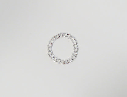 .925 Sterling Silver 2.7mm Curb Chain Ring