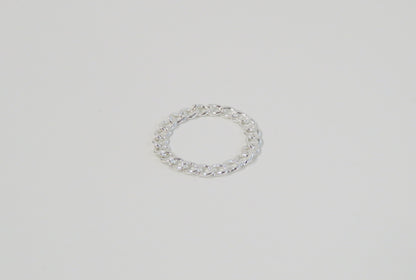 .925 Sterling Silver 2.7mm Curb Chain Ring