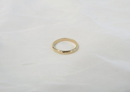 14k Gold 2.6mm Half Round Hammered Ring