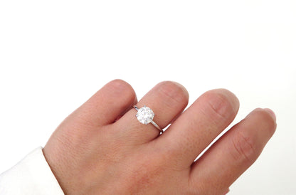 14k Gold 1.5ct Round Moissanite Ring