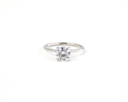 14k Gold 1.00ct Round Moissanite Engagement Ring